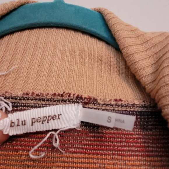 Blu Pepper Womens Cardigan Sweater S Multicolor Geometric Aztec Long Sleeves - Picture 2 of 7